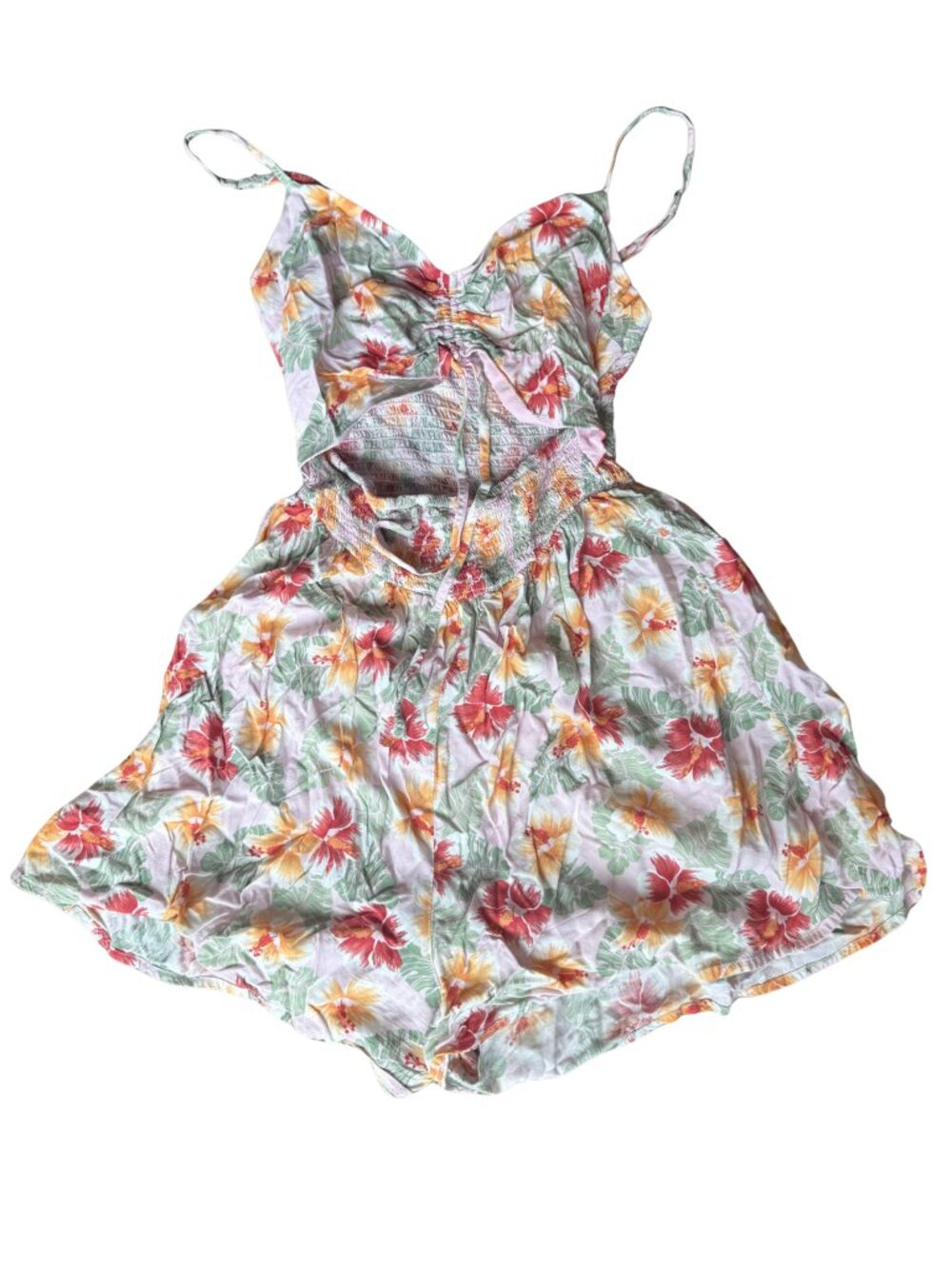 Hollister Open-Back Hawaiian Babydoll Romper